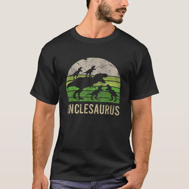 Camiseta El gracioso tío Dinosaurio Papi regalo para cuatro (Anverso)