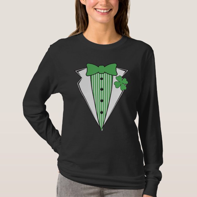 Camiseta El gracioso Tuxedo Irlandés St Patrick's Day Irish (Anverso)