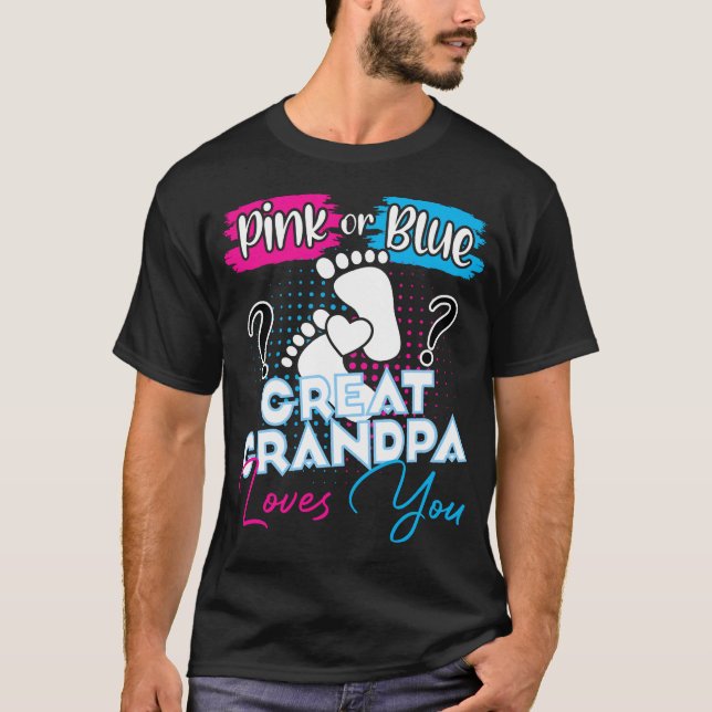 Camiseta El Gran Abuelo Rosa o Azul te ama el embarazo (Anverso)