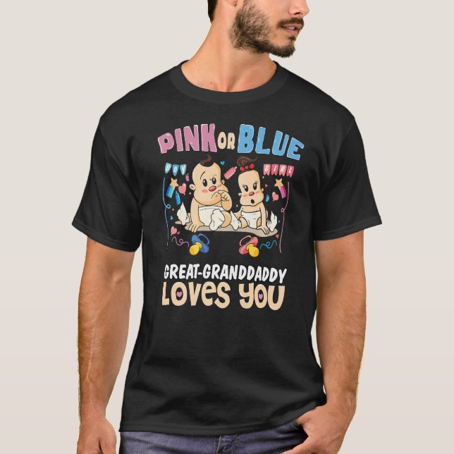 Camiseta El Gran Abuelo Rosa o Azul te ama mejor grandioso (Anverso)