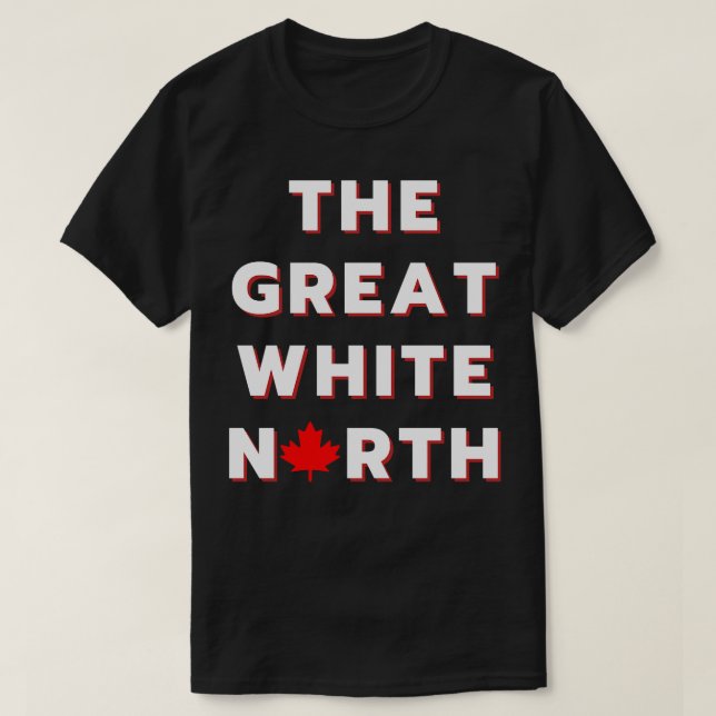 Camiseta El gran Canadá blanco del Norte (Diseño del anverso)