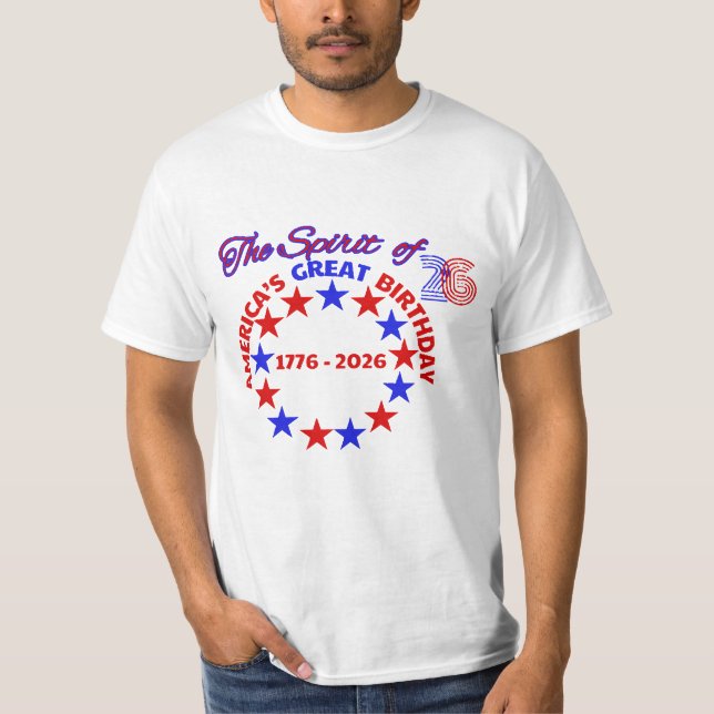 CAMISETA EL GRAN CUMPLEAÑOS DE LOS ESTADOS UNIDOS (Anverso)