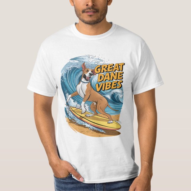 Camiseta El gran dane pooch del surf (Anverso)