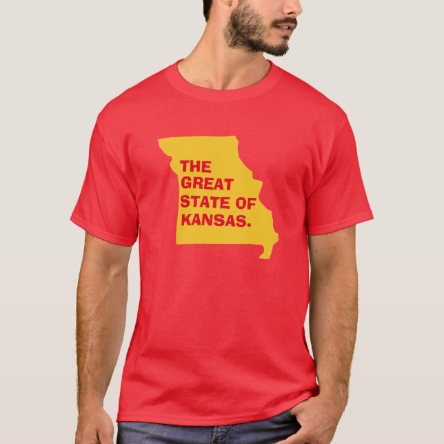 Camiseta El Gran Estado de Kansas: Mapa de Missouri (Anverso)