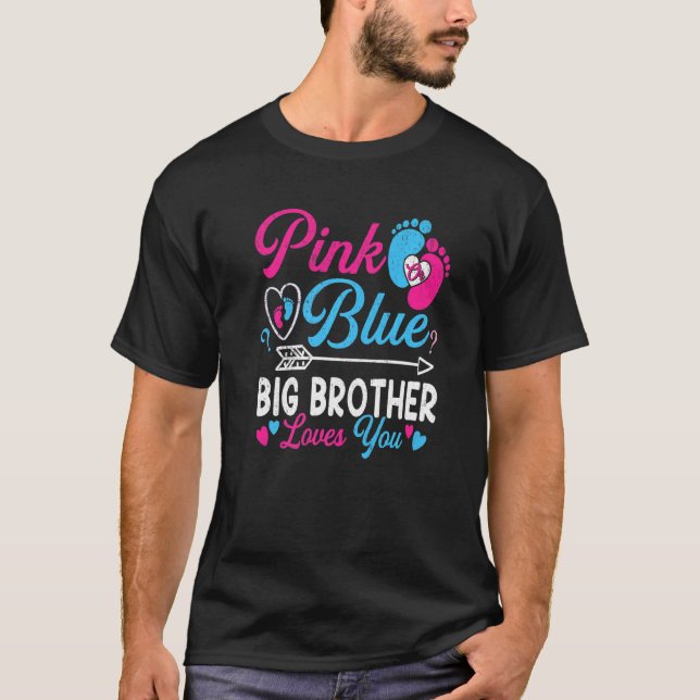 Camiseta El Gran Hermano Rosa O Azul Te Ama Gracioso Gend D (Anverso)