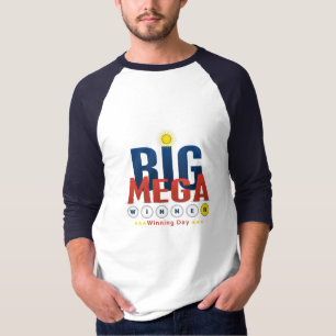 Camiseta el gran mega ganador del día de celebración lote