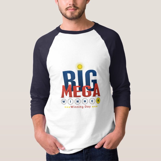 Camiseta el gran mega ganador del día de celebración lotery (Anverso)