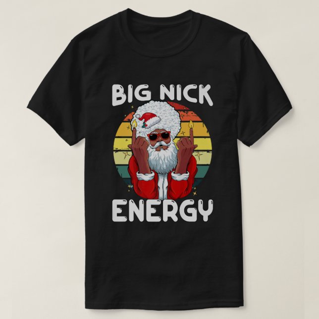Camiseta El gran Nick Energy es gracioso Viejo Papá Noel Af (Diseño del anverso)