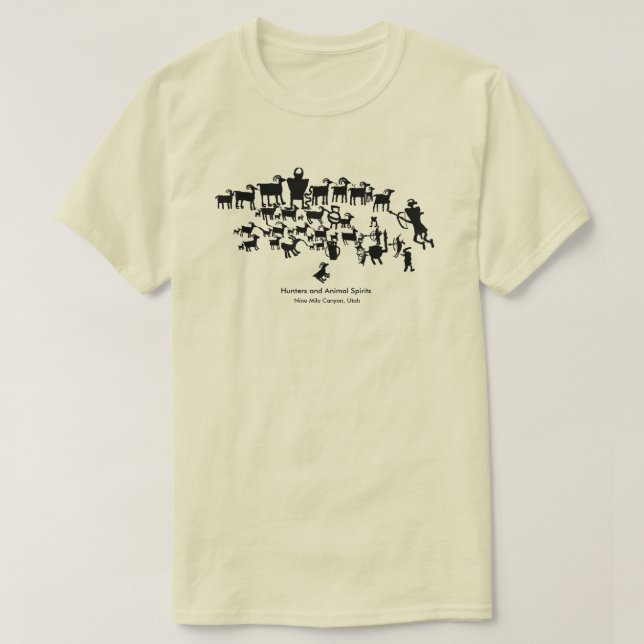 Camiseta El gran panel petroglifo de caza (Diseño del anverso)