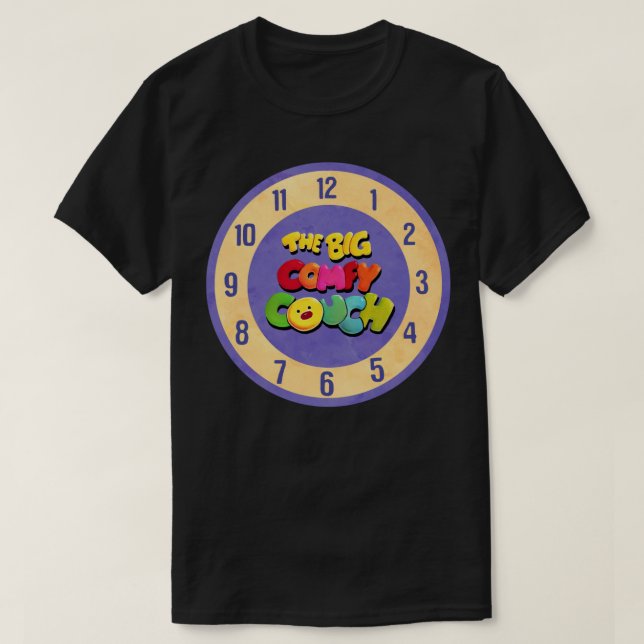 Camiseta El gran Pegatina del reloj de la sofá de Comfy (Diseño del anverso)