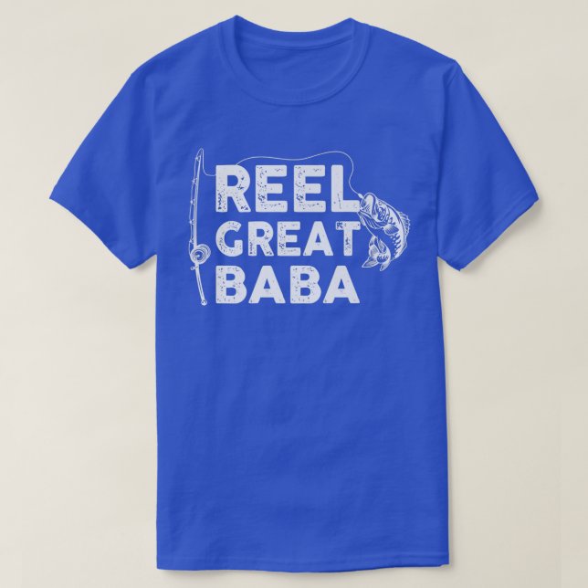 Camiseta El gran pez de Baba Reel o el abuelo del pescador (Diseño del anverso)