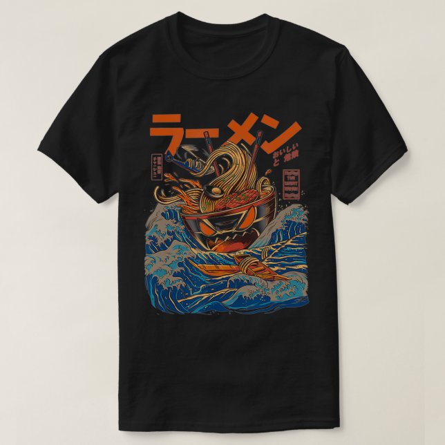 Camiseta El gran Ramen japonés del clásico de Kanagawa (Diseño del anverso)