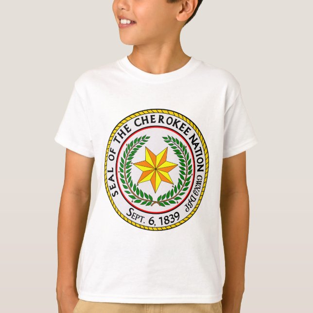 Camiseta El Gran Sello De La Nación Cherokee De Oklahoma (Anverso)