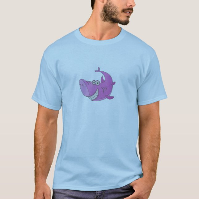 Camiseta El gran tiburón Personalizado rosado (Anverso)