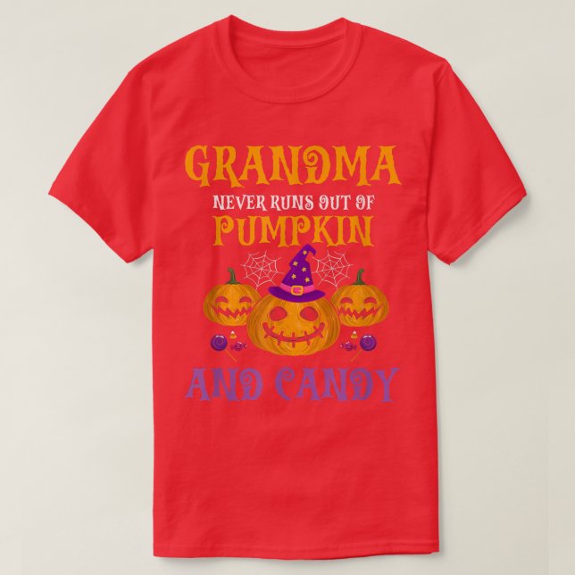 Camiseta El GRANDMA Nunca Se Acaba De Calabaza Y Vela Prese (Diseño del anverso)