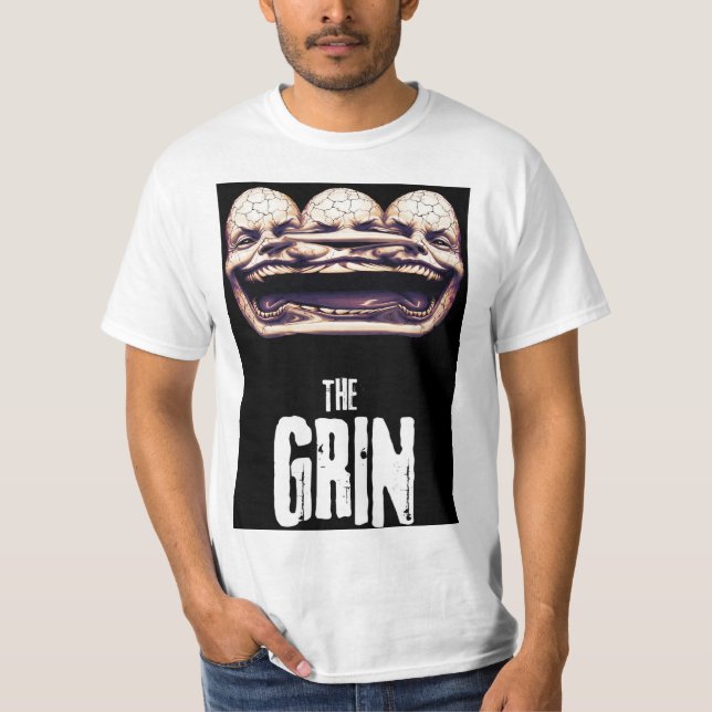 Camiseta El Grin - Ilustracion de sonrisa con múltiples car (Anverso)