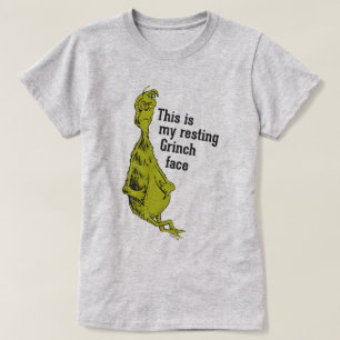 Camiseta El Grinch Cara Divertida del Grinch en Reposo