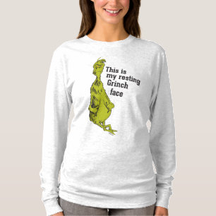Camiseta El Grinch   Cara Divertida del Grinch en Reposo
