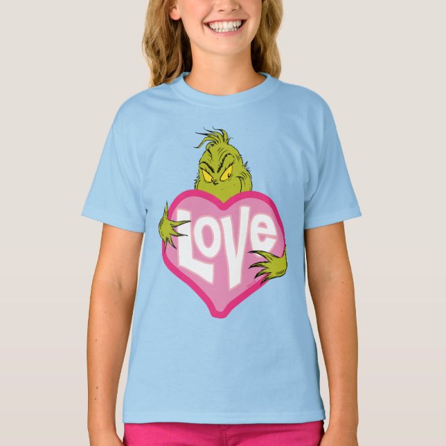 Camiseta El Grinch | Corazón rosa de amor (Anverso)