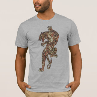 Camiseta El gris asiático del tatuaje del tigre semi cupo