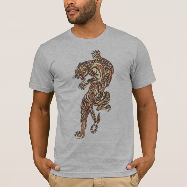 Camiseta El gris asiático del tatuaje del tigre semi cupo (Anverso)