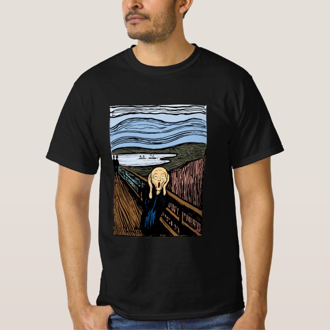 Camiseta El grito de Edvard Munch bohomodern black (Anverso)