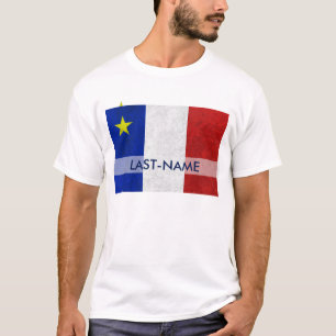 Camiseta El Grunge apenado apellido acadiense de la bandera