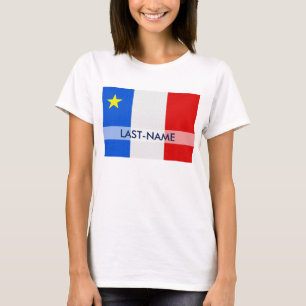 Camiseta El Grunge apenado apellido acadiense de la bandera