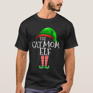 Camiseta El grupo Cat Mom Elf que coincide con los Navidade