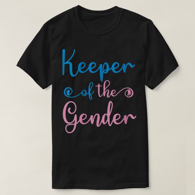 Camiseta El guardián de la mujer del género revela ideas V (Diseño del anverso)