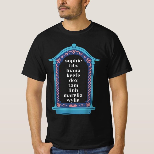 Camiseta "El guardián de los nombres de los personajes de l (Anverso)