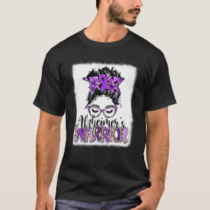 Camiseta El guerrero de Alzheimer, Messy Bun, blanqueó el A