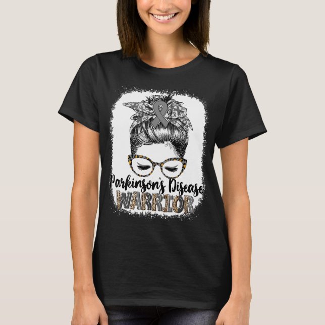 Camiseta El guerrero de la enfermedad de Messy Bun Parkinso (Anverso)
