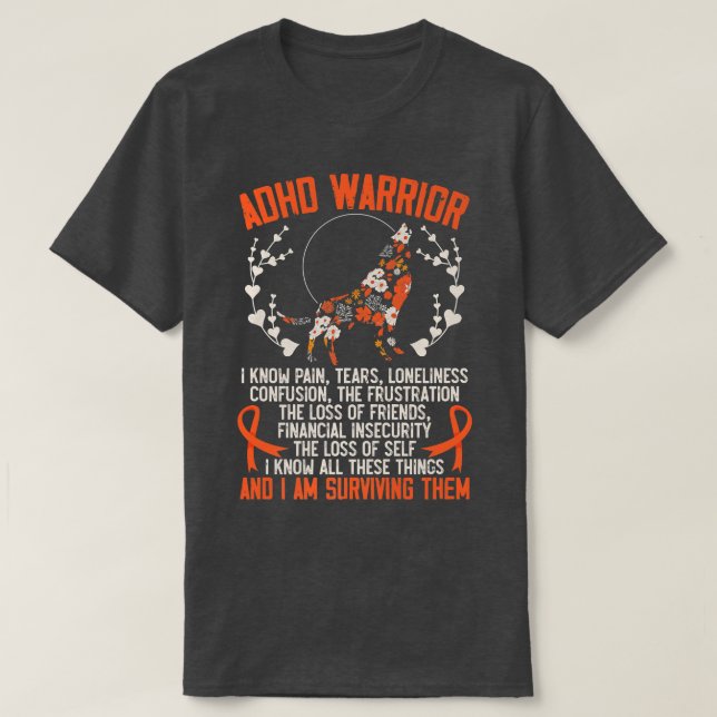Camiseta El guerrero del TDAH adopta la neurodiversidad TDA (Diseño del anverso)