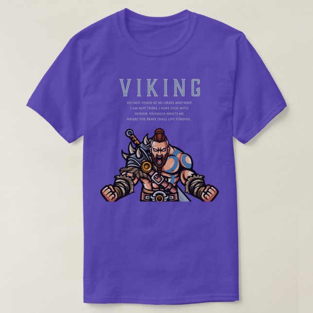 Camiseta El guerrero vikino Valhalla me espera donde los va (Diseño del anverso)