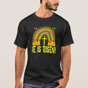 Camiseta Él ha resucitado Arcoíris Pascua Moderna Lindo Cat