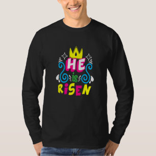Camiseta Él ha resucitado Colorido para Pascua Religioso Pa