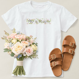Camiseta Él ha resucitado Cruces cristianas 3 Pascua Floral
