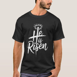 Camiseta Él ha resucitado cruz de jesus para la pascua cris