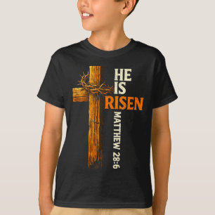 Camiseta Él ha resucitado cruz jesus fe religiosa cristiana