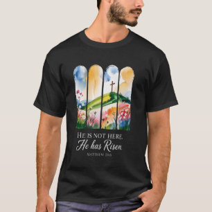 Camiseta Él ha resucitado Flor silvestre cristiana Feliz Pa