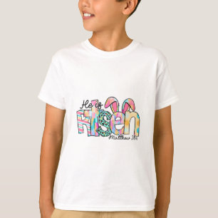 Camiseta Él ha resucitado Jesús cristiano Feliz Pascua niño
