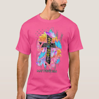 Camiseta Él Ha Resucitado Jesús Cruz Cristiana Mariposa Ame