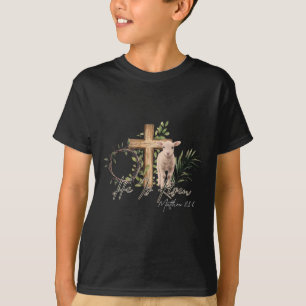 Camiseta Él ha resucitado oveja cordero cruz Jesús cristian