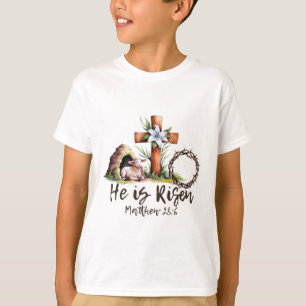 Camiseta Él ha resucitado oveja cordero cruz Jesús cristian