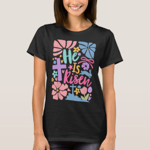 Camiseta Él ha resucitado Pascua Cruz Coqueta Jesús Cristia