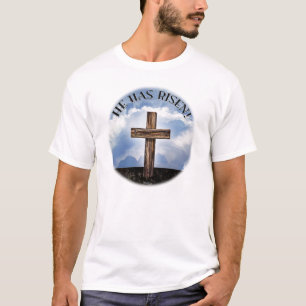 Camiseta Él Ha Resucitado Rugged Cruz Cielo