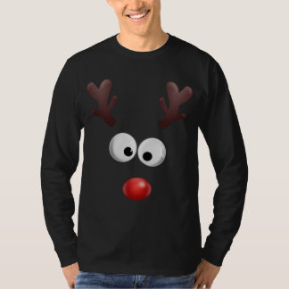 Camiseta El hacer juego de la cara del reno del navidad de
