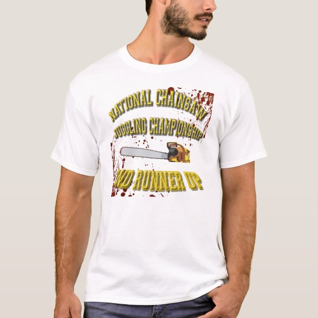 Camiseta El hacer juegos malabares de la motosierra (Anverso)