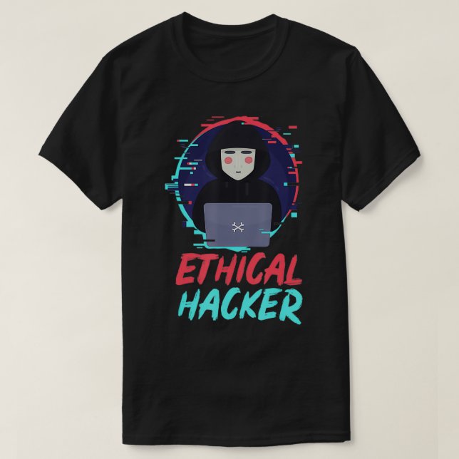 Camiseta El hacker ético hackeó el software de cibersegurid (Diseño del anverso)